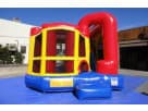 Halloween bounce house rental with dual slides set up in Houston—wet or dry slide option ideal for Cypress church festivals.