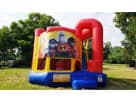 Renta de inflable 4-en-1 temático de Los Increíbles en Dallas con paneles multicolores, ideal para fiestas en Plano.