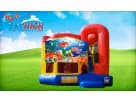 Little Mermaid 4in1 bounce house with wet or dry slide rental for Dallas parties, ideal for Grand Prairie events.