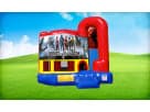 Power Rangers 4in1 bounce house with wet or dry slide rental in Houston—ideal for backyard parties in The Woodlands.
