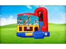 Toy Story bounce house with wet or dry slide rental in Austin, featuring colorful character panels ideal for Georgetown birthday