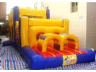 Perfect for Dallas birthday parties, this 50ft obstacle course rental features dual slides ideal for kids' summer fun.
