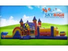 Perfect for League City events, this 50ft Halloween obstacle course rental in Houston features a wet or dry slide ideal for kids