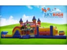 Renta de brincolín Minecraft con tobogán de 50ft ideal para fiestas en Austin y San Marcos.