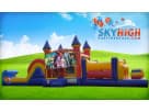 50ft Monster High obstacle course with wet or dry slide rental in Dallas, perfect for Plano birthday parties and events.