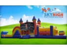 50ft pirate obstacle course rental with wet or dry slide, ideal for large Houston birthday parties and summer events.