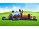 50ft Thomas the Train obstacle course rental in Houston with dual slides—perfect for Cypress birthday parties and events.