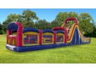 60ft obstacle course rental in Austin with dual slides, rock climb, and pop-ups—ideal for Leander events.