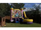 Disney Princess 6in1 water slide rental in Dallas with dual towers, ideal for Frisco birthday parties ages 3 and up.