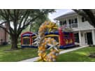 Perfect for large group events in Dallas, this 8-element inflatable obstacle course rental features challenging activities