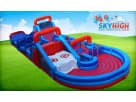 Perfect for Pflugerville parties, this 140ft obstacle course rental in Austin features climbing walls, slides, and tunnel