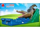 King Croc wet and dry water slide rental in Houston with dual-lane design, ideal for The Woodlands parties.