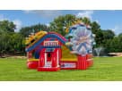 Midway Amusement Park Jr toddler bounce house rental in Dallas with dual slides, ideal for Arlington birthday parties.