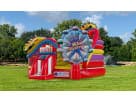 Wild West-themed toddler bounce house rental in Dallas with dual slides, ideal for Garland birthday parties.