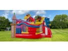 Perfect for Irving birthday parties, this toddler castle bounce house rental in Dallas features slides, climbing obstacles