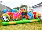Animal Kingdom toddler bounce house rental in Dallas with colorful slides and obstacle features, ideal for Fort Worth birthday