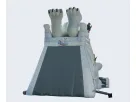 Dual lane arctic-themed water slide rental in Dallas with polar bear and penguin characters, ideal for Arlington winter parties