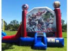 Perfect for Houston birthday parties, this Marvel Avengers 3in1 bounce house rental with dry/wet slide combo keeps kids