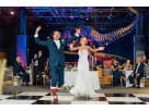 Elegant black and white dance floor rental in Dallas—16ft x 16ft surface perfect for wedding receptions and formal events.