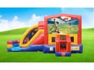 3in1 Baseball Obstacle bounce house rental in Dallas with basketball hoop and slide — ideal for Arlington birthday parties.