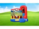 4in1 baseball bounce house combo with basketball hoop and climbing wall available for rental in Dallas—perfect for Lewisville