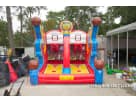 Shooting Stars Basketball Shootout rental in Houston with dual hoops and cornhole game, ideal for Spring parties.