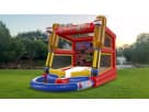 Fireman Sam bounce house rental in Dallas with slide and pool base, ideal for Grand Prairie birthday parties.