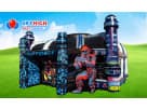 Perfect for Austin laser tag parties, this arcade-themed interactive rental features 8 laser guns and neon pixel art design