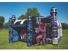 Robot-themed laser tag arena rental in Dallas with 8-person capacity, ideal for Frisco team-building parties.