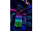 Neon laser tag arena rental in Dallas with glow-in-the-dark LED lighting, perfect for 8-player battles ideal for Irving parties.