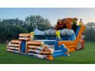 Bear Camp double lane water slide rental in Houston with dual slides and climbing wall, ideal for Pearland parties.