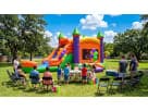 Colorful 3-in-1 bounce house with dual water slides rental in Houston, ideal for Katy birthday parties and family events.