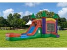 Colorful 3-in-1 bounce house with water slide rental in Houston—wet or dry setup ideal for Katy backyard parties.