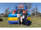 20ft birthday cake water slide rental in Houston with wet or dry options, perfect for Pearland parties and kids ages 3 and up.