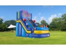 20ft Birthday Surprise water slide rental in Houston with wet or dry slide option, perfect for Pearland birthday parties.
