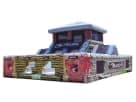 Perfect for Irving parties, this Black Ops obstacle course rental in Dallas features dual slides, rock wall, and rocking bridge