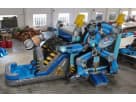 Perfect for Mesquite parties, this Blue Robot inflatable obstacle course rental in Dallas features climbing walls, slides