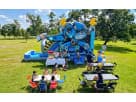 Blue Robot Bounce House Combo with water slide rental in Dallas—perfect for Garland birthday parties and events.