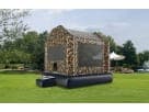 Casa de brincos camuflaje militar en renta para Austin, con base negra, ideal para fiestas en Kyle.