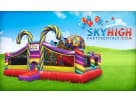 Candy Toddler Playland bounce house rental in Austin with dual slides and ball pit—ideal for Georgetown birthday parties.