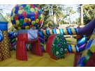 Colorful toddler bounce house rental in Austin with candy-themed design, perfect for Round Rock birthday parties and events.