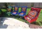 Colorful arcade carnival games set up in a Houston backyard, perfect for interactive party rentals ideal for Cypress events.