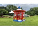 Carousel bounce house rental in Houston with rotating horse graphics, perfect for Cypress birthday parties and carnival-themed
