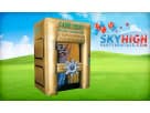 Gold Cash Cube arcade game rental in Houston with mechanical coin slot, ideal for interactive party entertainment in Katy.