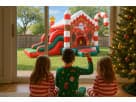 Kids excited about a Candy Cane Christmas Jump House Rental Houston