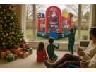 Santa bounce house rental in Houston with basketball goal—ideal for Sugar Land Christmas parties.