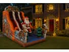 Santa Claus dual slide rental in Austin with 20ft height, perfect for festive Round Rock holiday parties.