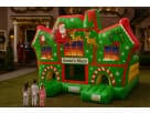 Christmas Holiday Maze bounce house rental in Austin with festive green and red design, perfect for Round Rock birthday parties