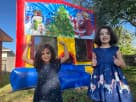 Perfect for Dallas holiday parties, this 13x13 Christmas bounce house rental features Santa and snowman graphics