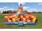 Perfect for Cedar Park toddlers, this red and yellow Circus obstacle course rental in Austin holds up to 8 kids